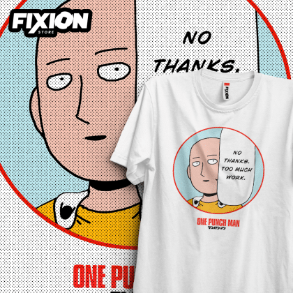 One Punch Man – No Thanks (blanca) – Nuevos Colores One Punch Man fixion.cl