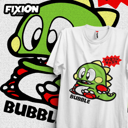 Bubble Bobble – N/Febrero 2023 (blanca) Poleras Videojuegos fixion.cl