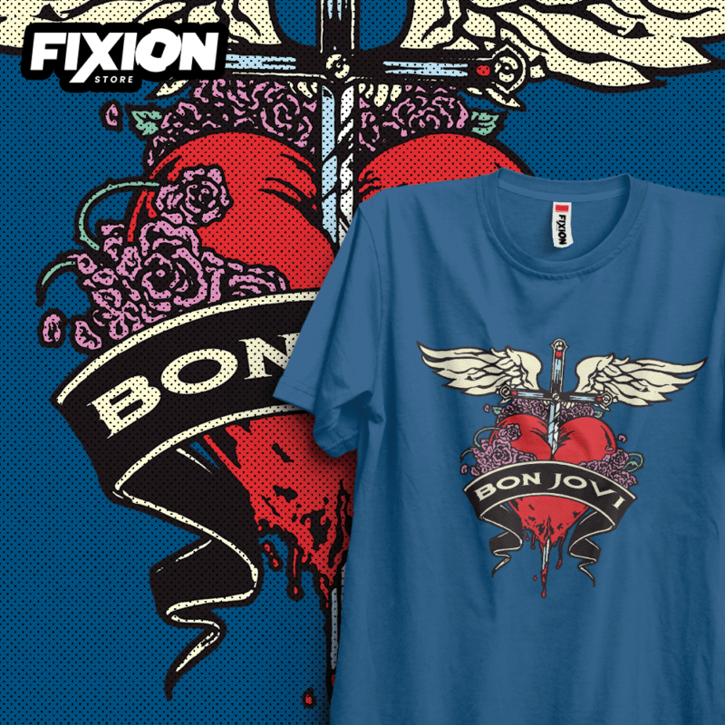 Bon Jovi #2 Poleras Color Azul fixion.cl