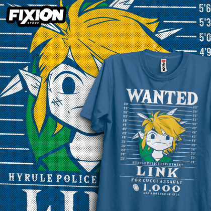 Zelda Línea! – Link Wanted [Azul] Poleras Color Azul fixion.cl