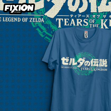 Zelda Línea! – Logo Tears of the Kingdom (JP) [Azul] Poleras Color Azul fixion.cl