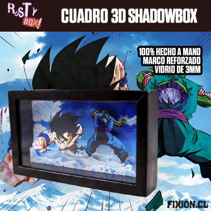 RustyBox – Cuadro 3D ShadowBox – Dragon Ball – Goku vs Piccolo Cuadro 3D fixion.cl