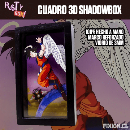 RustyBox – Cuadro 3D ShadowBox – Dragon Ball – Goku Angel Cuadro 3D fixion.cl