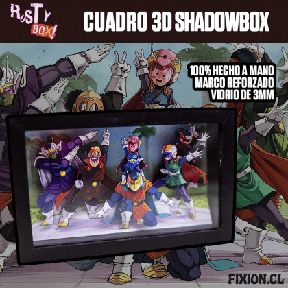 RustyBox – Cuadro 3D ShadowBox – Dragon Ball – Saiyamans Cuadro 3D fixion.cl