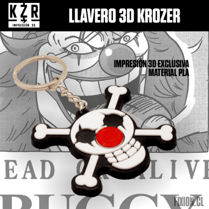 Krozer – Llavero 3D – One Piece – Buggy Krozer fixion.cl
