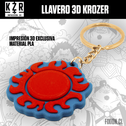 Krozer – Llavero 3D – One Piece – Piratas del Sol Krozer fixion.cl