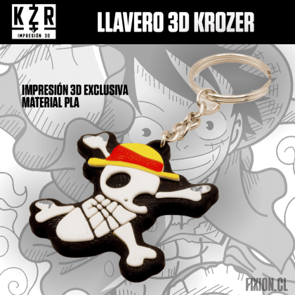 Krozer - Llavero 3D - One Piece - Intento Jolly Roger