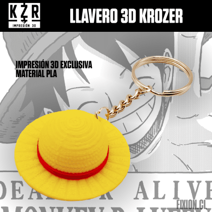 Krozer – Llavero 3D – One Piece – Sombrero Krozer fixion.cl