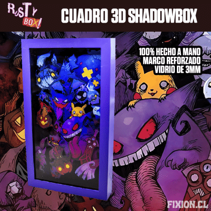 RustyBox – Cuadro 3D ShadowBox – Pokemon – Gengar Cuadro 3D fixion.cl