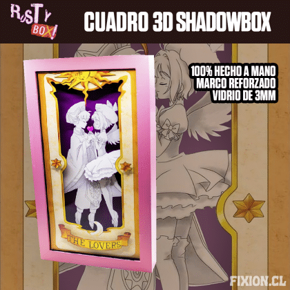 RustyBox – Cuadro 3D ShadowBox – Sakura Card Captor – Lovers Cuadro 3D fixion.cl