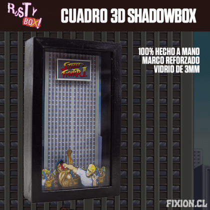 RustyBox – Cuadro 3D ShadowBox – Street Fighter Cuadro 3D fixion.cl
