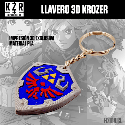 Krozer - Llavero 3D - Zelda - Escudo