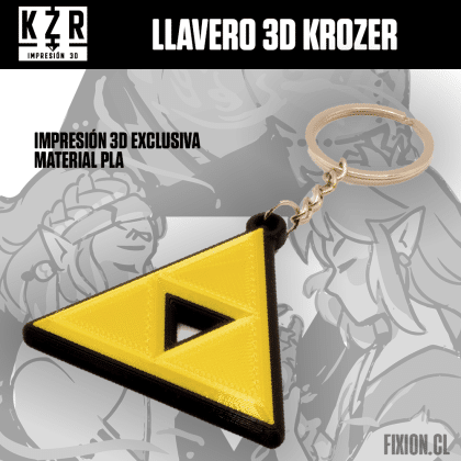 Krozer - Llavero 3D - Zelda - Trifuerza