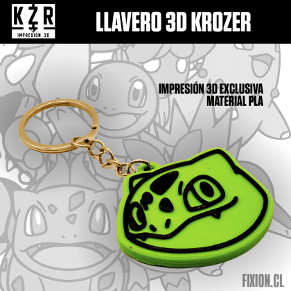 Krozer – Llavero 3D – Pokemon – Bulbasaur Krozer fixion.cl